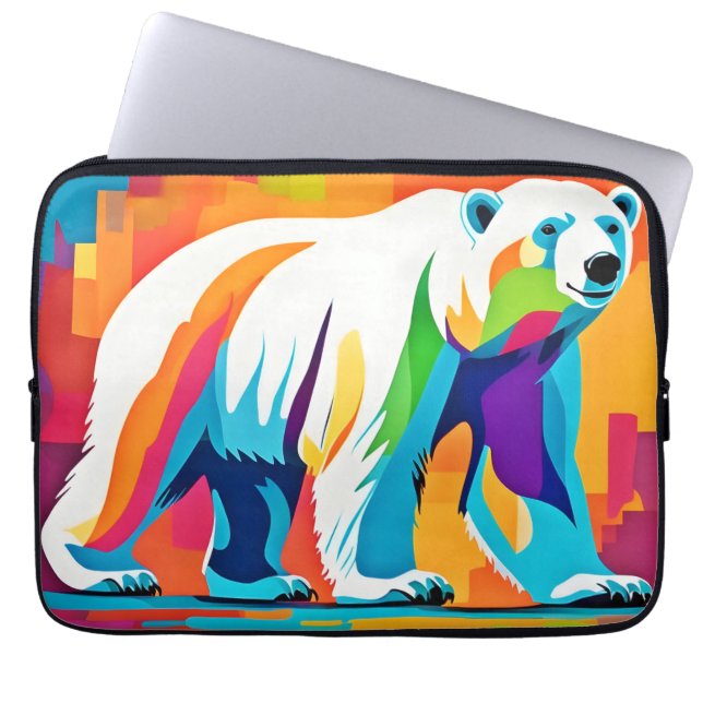 Levendige Ijsbeer Laptop Sleeve (Voorkant)