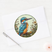 Levendige ijsvogel ronde sticker (Envelop)