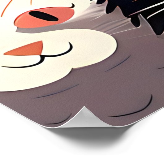 Levendige illustratie met geel, zwart en wit P Poster (Hoek)