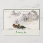 Levendige  illustratie Snowy Scene Briefkaart (Voorkant)