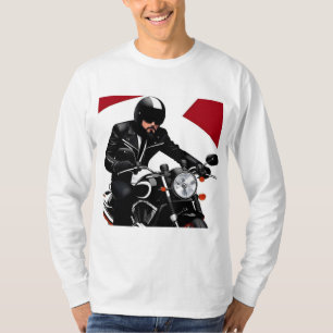 Levendige Illustratie van een Motorrijder T-shirt