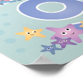 Levendige illustraties van Zee dieren 1-1 getal Poster (Hoek)