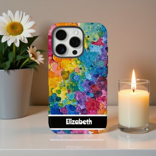 Levendige Impasto Abstracte geometrische smartphon Case-Mate iPhone Case