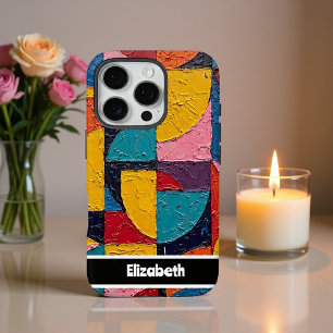 Levendige Impasto Abstracte geometrische smartphon iPhone 16 Pro Hoesje