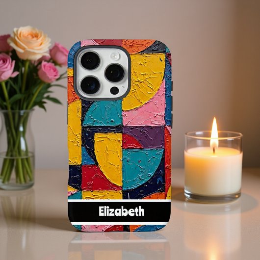 Levendige Impasto Abstracte geometrische smartphon Case-Mate iPhone Case