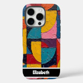 Levendige Impasto Abstracte geometrische smartphon Case-Mate iPhone Case (Achterkant)