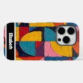 Levendige Impasto Abstracte geometrische smartphon Case-Mate iPhone Case (Achterkant (horizontaal))