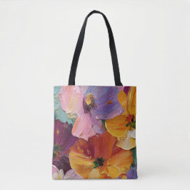 Levendige Impasto Bloemenschildering Boodschappent Tote Bag