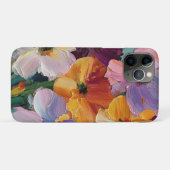 Levendige Impasto Bloemenschildering iPhone Hoes (Achterkant (horizontaal))
