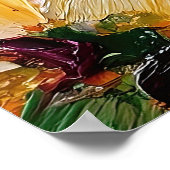 Levendige Impasto Bloemenschildering Kunstprint Poster (Hoek)