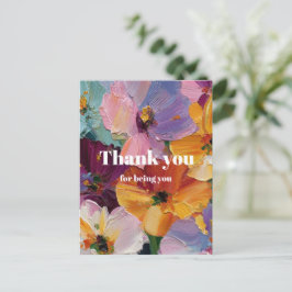 Levendige Impasto Bloemenschildering Wenskaart Briefkaart