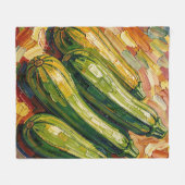 Levendige Impasto Courgette Schilderij Fleece Deken (Voorkant (Horizontaal))