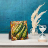 Levendige Impasto Courgette Schilderij Fotoplaat (Insitu)