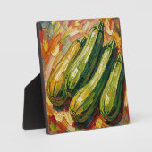 Levendige Impasto Courgette Schilderij Fotoplaat (Voorkant)