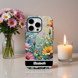 Levendige Impasto Floral Garden Smartphone iPhone 16 Pro Hoesje