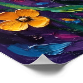 Levendige Impasto Wilde Bloemen Poster (Hoek)