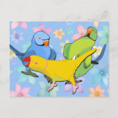 Levendige Indiase Ringneck Parkiet Speelse Huisdie Briefkaart (Voorkant)