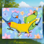 Levendige Indiase Ringneck Parkiet Speelse Huisdie Briefkaart