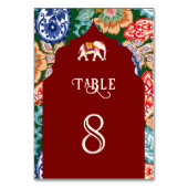 Levendige Indiase volkskunst olifant donkerrode br Kaart (Achterkant)