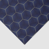 Levendige Indigo Blue en Gold Geometric Tissuepapier (Detail)