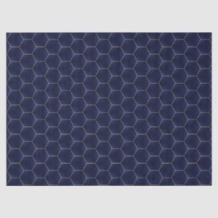 Levendige Indigo Blue en Gold Geometric Tissuepapier