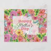 Levendige ingewikkelde handgetekende bloemen Moede Briefkaart (Voorkant)