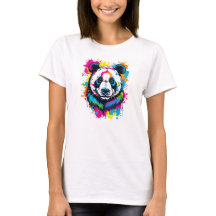 Levendige Ink Splatter Panda Pop Art, Kleurrijk