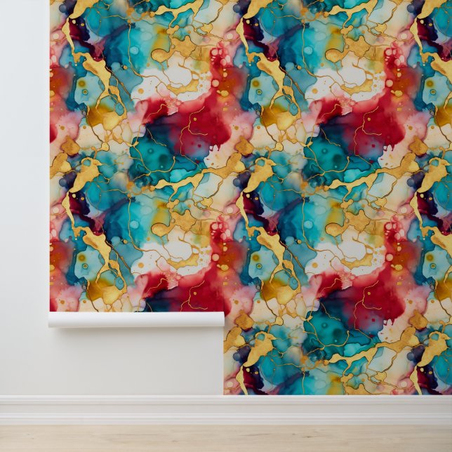 Levendige Inkwaves Behang (Applicatie)