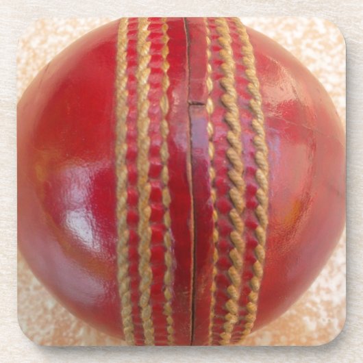 Levendige internationale cricket Red Leather Ball Onderzetter (Voorkant)
