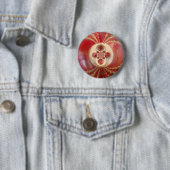 Levendige internationale cricket Red Leather Ball Ronde Button 5,7 Cm (In situ)