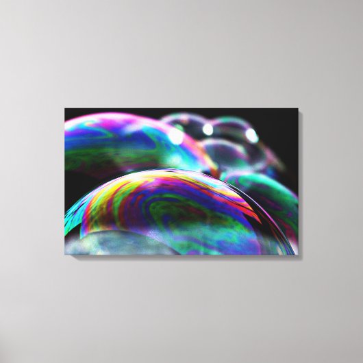 Levendige iriserende bubbels kunst - thuis en Kant Canvas Afdruk (Voorkant)