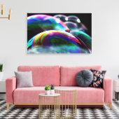 Levendige iriserende bubbels kunst - thuis en Kant Canvas Afdruk (Insitu (Woonkamer))