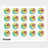 Levendige iriserende holografische Folie Logo Ronde Sticker (Vel)