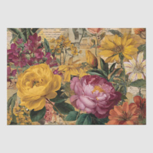 Levendige Italiaans-Geïnspireerde Bloemencollage Tissuepapier