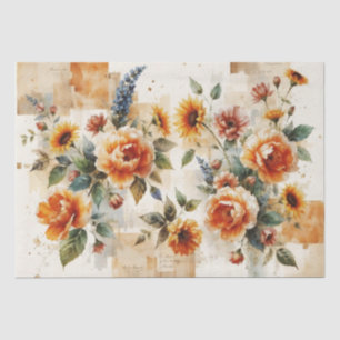 Levendige Italiaans-geïnspireerde bloemencollage Tissuepapier