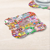 Levendige Italiaanse gevel Kartonnen Onderzetters (Gekanteld)