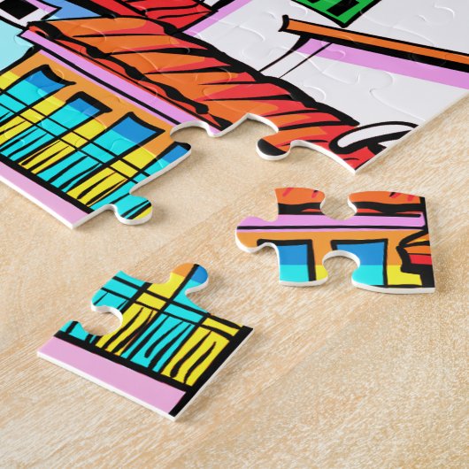 Levendige Italiaanse gevel Legpuzzel (Zijkant)