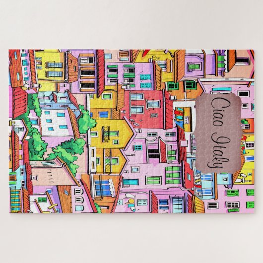 Levendige Italiaanse gevel Legpuzzel (Horizontaal)