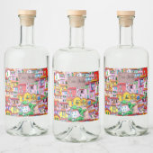 Levendige Italiaanse gevel Likeurfles Etiket (Flessen)