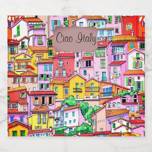 Levendige Italiaanse gevel Likeurfles Etiket (Enkel label)