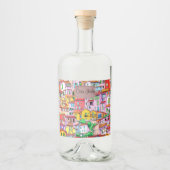 Levendige Italiaanse gevel Likeurfles Etiket (Voorkant)