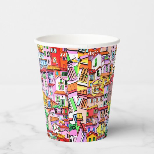 Levendige Italiaanse gevel Papieren Bekers (Rechts)