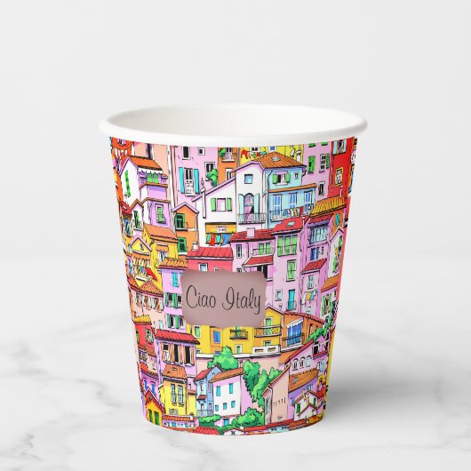 Levendige Italiaanse gevel Papieren Bekers (Voorkant)
