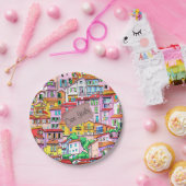 Levendige Italiaanse gevel Papieren Bordje (Feest)