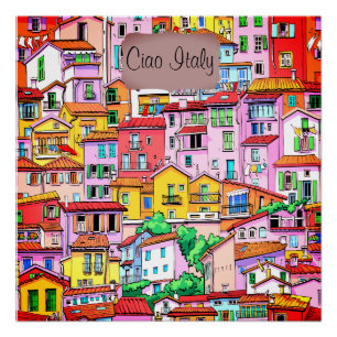 Levendige Italiaanse gevel Perfect Poster