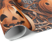 Levendige Jack of Lantern met Halloween-thema Cadeaupapier (Rol Hoek)