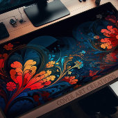 Levendige Japanse bloemenprint Anime Style Large Bureaumat