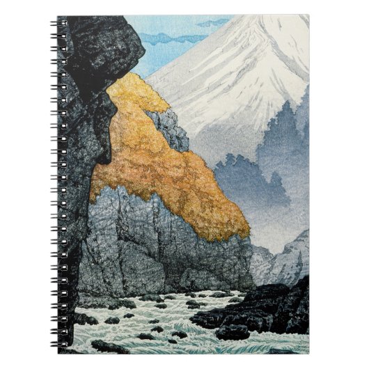 Levendige Japanse Mountain River Print Notitieboek (Voorkant)