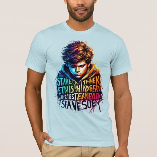 Levendige Jeugd Sketch Art T-shirt (Voorkant)
