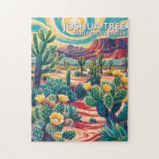 Levendige Joshua Tree National Park Cactus Maatwer Legpuzzel (Verticaal)